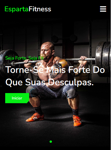 Landing page de uma academia.