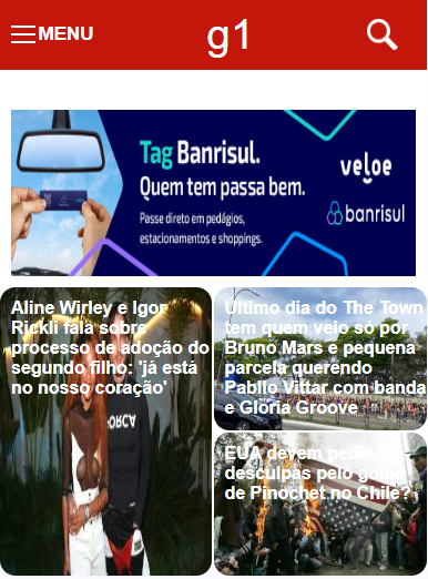 Projeto de clone do site de notícias da G1