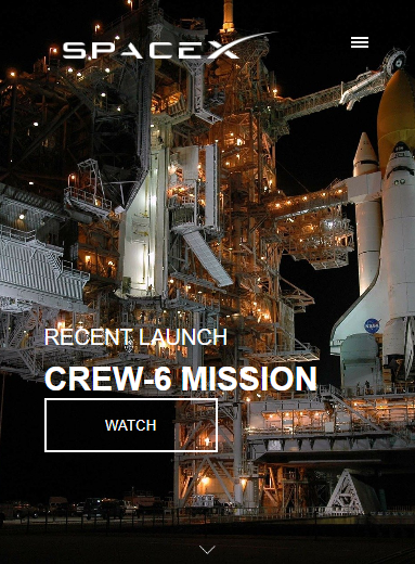 Projeto de clone do site Space X